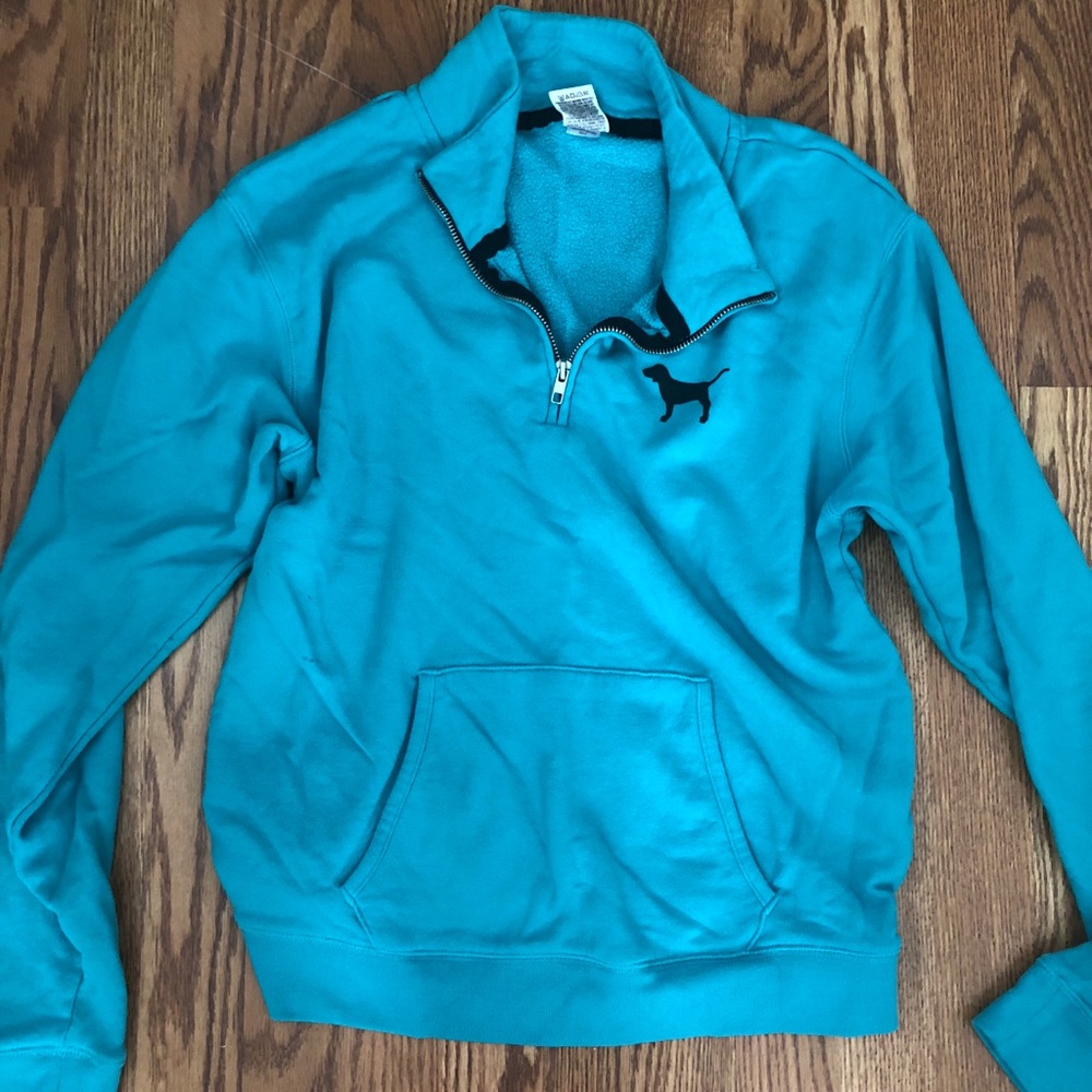 PINK quarter zip sweat shirt